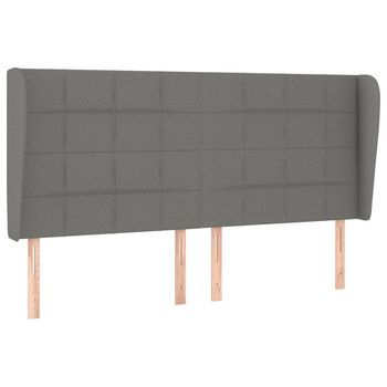 Cabecero Con Orejas De Tela Gris Oscuro 163x23x118/128 Cm Vidaxl