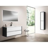 mueble doly 120 cm 1s estructura antracita mate frontal blanco mate pack mueble  lavabo
