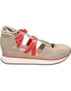 Sandalias De Cuña Para Mujer Gioseppo 74272-griswold Beige Y Rojo 36