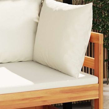 Conjunto Muebles De Jardín 2 Uds | Mesa Y Sillas Cojines Crema Madera De Acacia