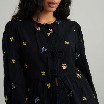Nobody's Child Bernice Cotton-Cloqué Blouse - UK 8