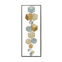 decoracion metalica cubos 3d de la coleccion geometria de herdasa