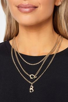 Collar Dorado Triple Cadena