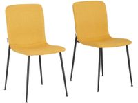 juego de 2 sillas de comedor tapizadas en tela mostaza