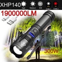 1900000lm xhp140 300w led linterna mas potente 18650 xhp50 usb recargable linterna de alta potencia 10000mah linterna tactica