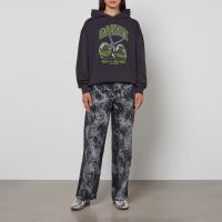 ganni isoli cherries oversized cotton-jersey hoodie - lxl