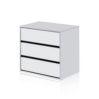 cajonera versatil de 3 cajones 60x57 cm melamina blanco artik
