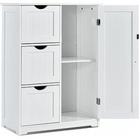 armario de almacenaje costway de 3 cajones 81 x 60 x 30 cm - madera - blanco