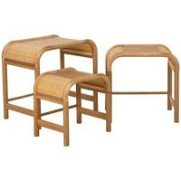 mesas set 3 pzas marron 60x40x57 51x36x5142x32x42h cm