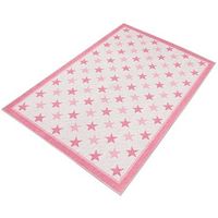 alfombra de poliester estampada 180 x 280cm modelo pinkredstars multicolor