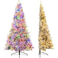 medio arbol de navidad nevado costway arbol de navidad con 180 luces led 652 ramas - 180cm