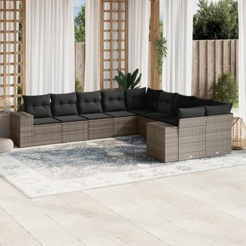 Conjunto De Sofás Para Exterior (incluye Cojines, Un Juego De 10 Piezas)