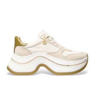 Michael Kors para mujer. 43F5ARFS2S Zapatillas de Piel Arla beige (41), 5 a 8cm, Cordones, Casual