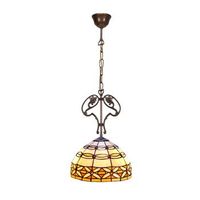 colgante de techo mediano d 30cm   cadena y adorno fundicion tiffany  marfil