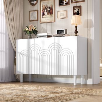 Aparador - Mueble Para Salón - Mdf - Blanco (120x38.5x79cm)
