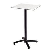 mesa alta de jardin de 60x60 cm inclinable con laminado de terrazo opera - oviala