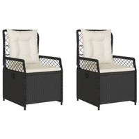 pack 2 uds sillones de jardin  silla de jardin  silla de exterior reclinables ratan sintetico negro