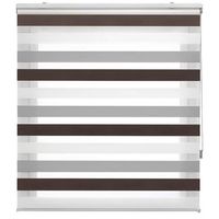estoralis - estor enrollable noche y dia  doble tejido  tricolor 145 x 180 cm anchoalto  tela 142 x 175 cm  loras marrongris