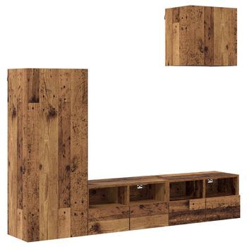 Unidades De Pared Para Tv 4 Uds. Madera Vieja Vidaxl