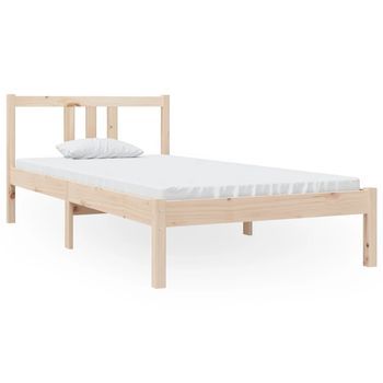 Cama Individual | Estructura Cama Individual Sin Colchón Madera Maciza 90x190 Cm Cfw13222