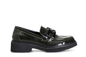 mocasín de mujer con bocado de caballo. green