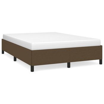 Cama Matrimonial | Cama Para Adultos | Estructura De Cama De Tela Marrón 140x190 Cm