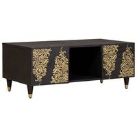 mesa de cafe negro 100 x 54 x 40 cm madera de mango maciza vidaxl