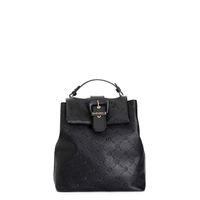 mochila con solapa con estampado de monograma en relieve black