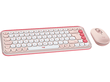 Pack Teclado + Ratón - Logitech Pop Icon, Inalámbrico, Bluetooth, Easy-Switch hasta 3 dispositivos, Teclas y botones personalizables, PC-Mac, Rosa