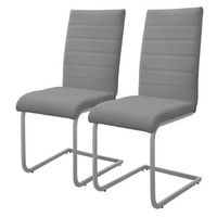 juego 2x sillas de comedor tapizadas de pu gris ml-design