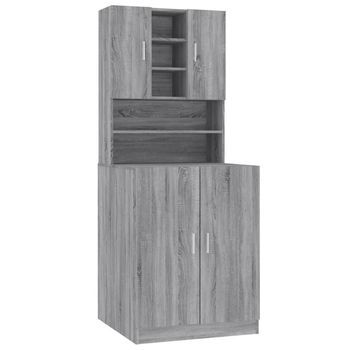 Armario Para Lavadora Madera Contrachapada Gris Sonoma Vidaxl