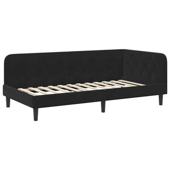 Estructura De Cama En Esquina Negro 90 X 200 Cm Terciopelo Vidaxl