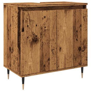 Armario De Baño Madera De Ingeniería Envejecida 58x33x60 Cm Vidaxl