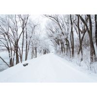 5x7ft vinilo de invierno camino de nieve rio lateral fotografia telon de fondo fondo de estudio