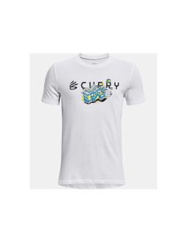 Camiseta de running Under Armour CURRY TROLLY Infantil White