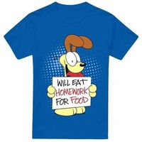 garfield camiseta will eat homework para hombre