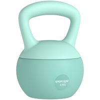 sportnow pesa rusa 4 kg kettlebell relleno de arena metalica y mango antideslizante para entrenamiento en casa 19x15x25 cm verde