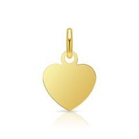 colgante de plata 925 banado en oro grabable en forma de corazon