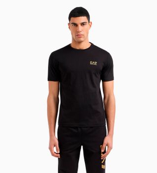 EA7 para hombre. 8NPT25_PJVPZ Camiseta Logo negro (S), Casual, Algodón, Manga corta