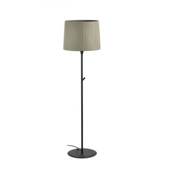 Lámpara de pie en metal   textil negro y beige 154cm