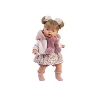 muneca joelle llorona chaqueta fucsia y cuerpo de tela 38 cm con sonido