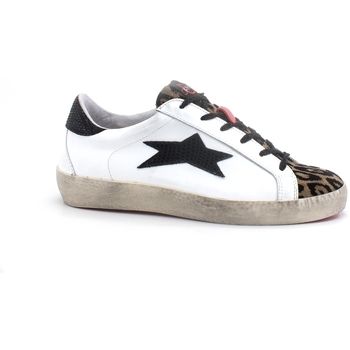 Okinawa Deportivas Moda Low Sneaker Star Bianco Nero Leopard 2108 para mujer