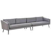 sofa de jardin 4 plazas gris loretello moderno tapizado resistente a los rayos uv
