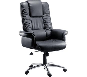 Lombard Bonded Leather Tilting Executive Chair - Black, Black