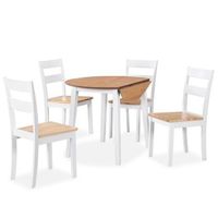 juego de comedor de mdf y madera de caucho 5 piezas blanco vidaxl