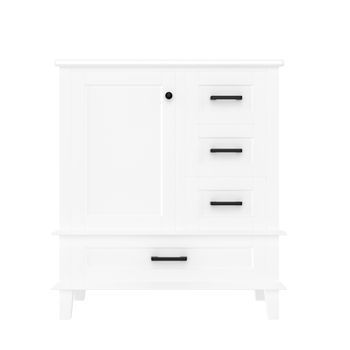 Armario De Baño 76x46x83,5 Cm - Con Lavabo, 3 Cajones Silenciosos, Estante De Puerta - Blanco