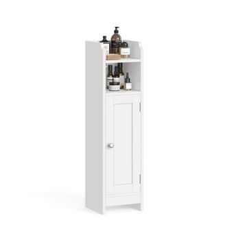 Armario de Baño Esquinero con Puerta y Estantes Ajustables, Blanco