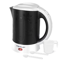aigostar cooltravel - hervidor de agua compacto 06 litros libre de bpa 650w apagado automatico proteccion contra la ebullicion en seco color negro