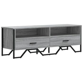 Mueble De Tv | Mueble De Salón | Gabinete De Tv Madera De Ingeniería Gris Sonoma 122x34x41 Cm