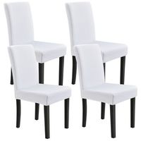neuhaus set de 4 x funda para silla material extensible y elastico para diferentes tamanos de sillas - en color blanco